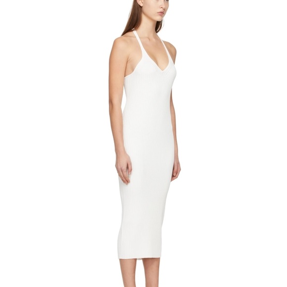 Helmut Lang White Ribbed Dress - Picture 3 of 6
